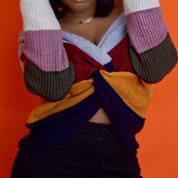 Off the shoulder Fashion Nova Knitted Sweater Size Medium - Picture 3 of 3